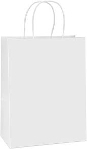 10x6x13" Small Bag White Shopping Handle