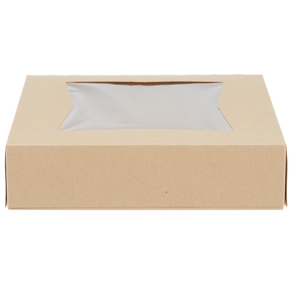 10x10x2.5" Cake Box Kraft Window Auto