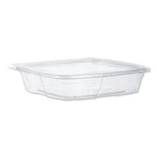 [CH35DEF] 35 oz Hinged Rectangle Tamper Container Flat