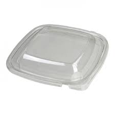 Lid Dome Square Clear PET Tamper Resistant Closeout